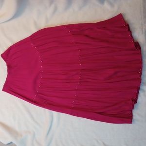 Vintage Maxi Pink Tieried Skirt with Silver Embellishment